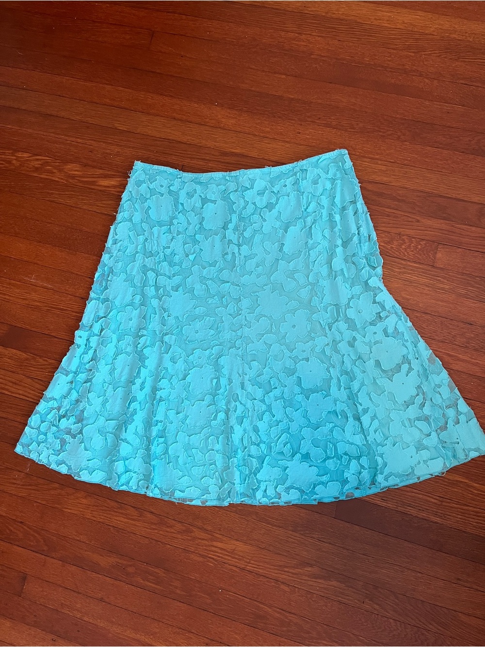 Cato Aqua Floral Lace A-Line Skirt
